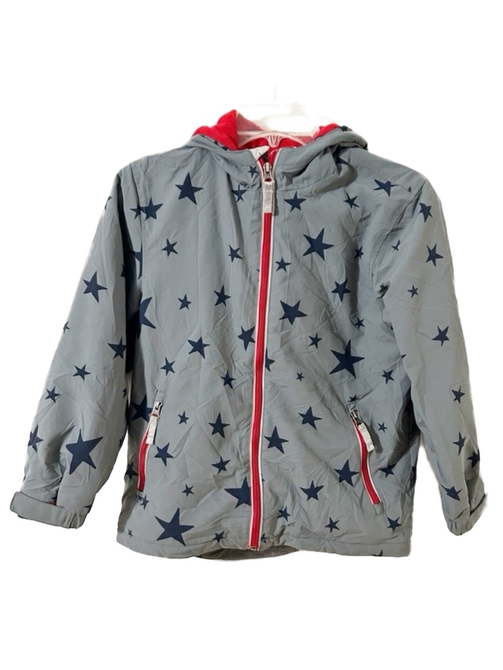 Hanna Andersson Size 140 US 10 Star Print Hooded Winter Jacket Fleece Lined
